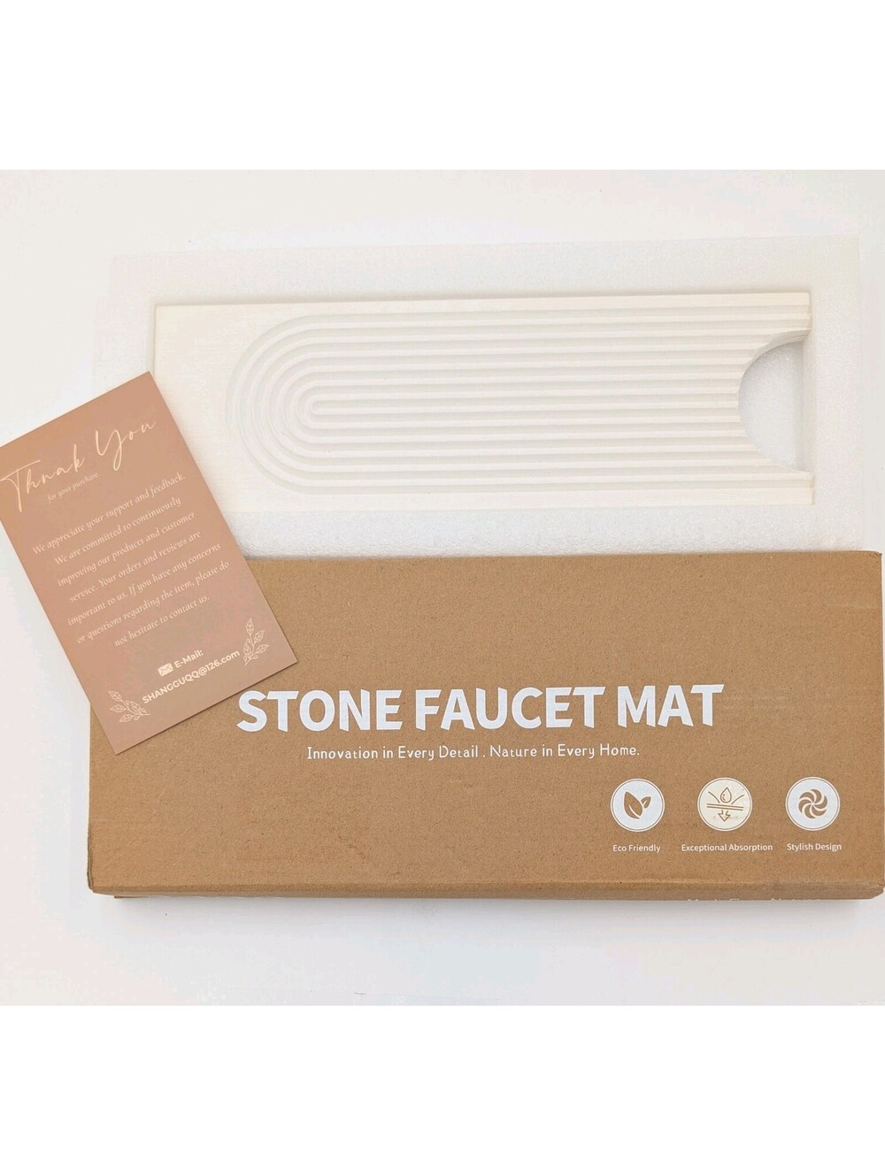 Stone Faucet Diatomaceous Earth Sink Splash Guard Quick Dry Absorbent Set Of 2